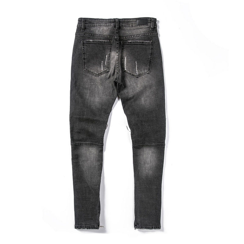 Black High Street Biker Leather Jeans - vanci.co