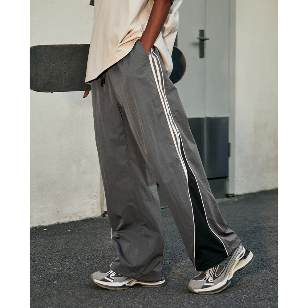 Sports Casual Color Contrast Drape Wide-Leg Pants - vanci.co