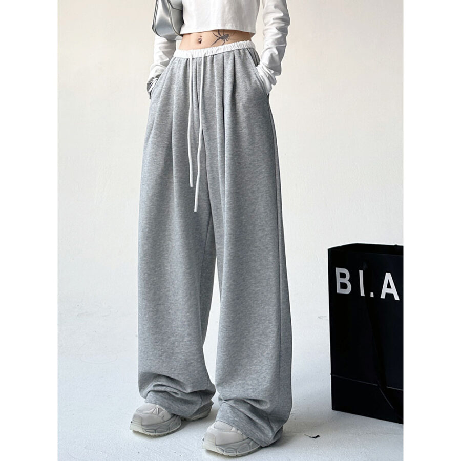 Women’s Wide-Leg Gray Sweatpants – vanci.co