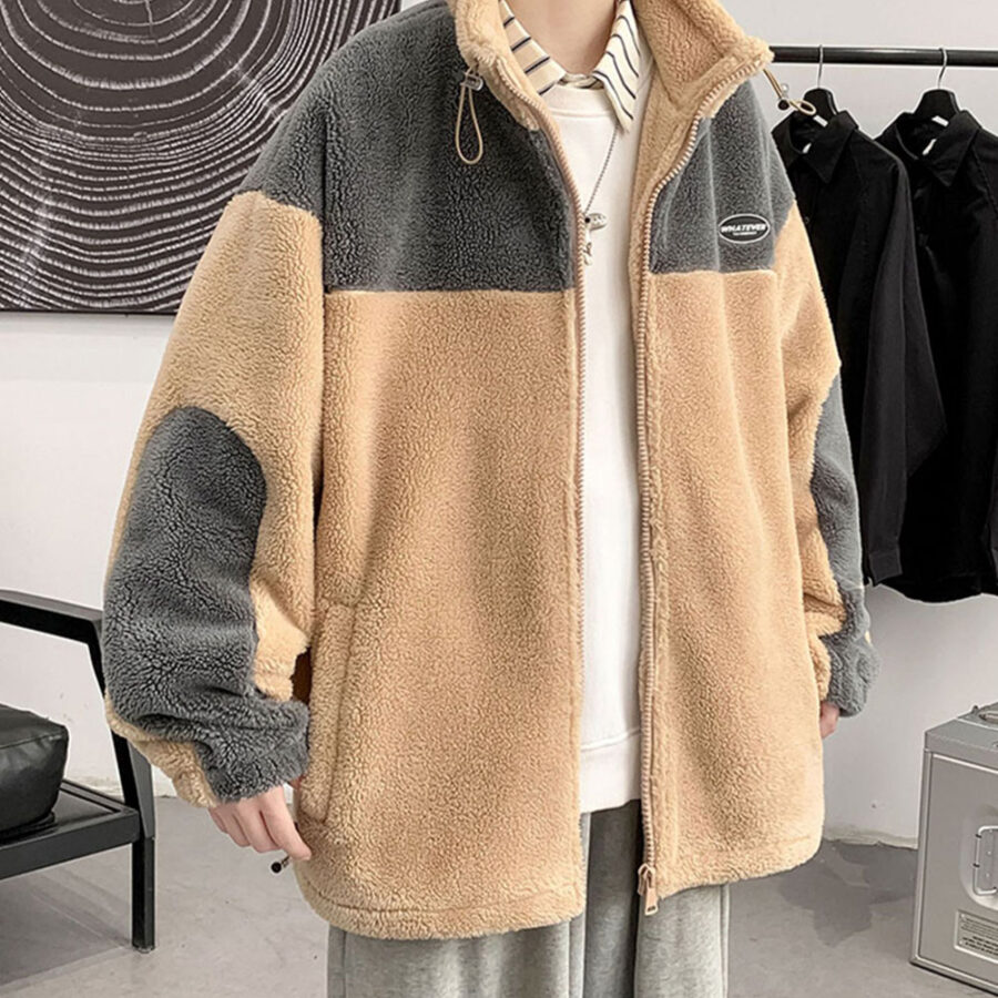 Winter Color Block Fleece Jacket - vanci.co